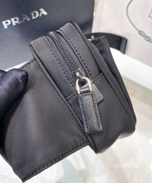 Prada Re-Nylon And Saffiano Belt Bag Black For Women, Women's Bags 8.2in/21cm 2VL977_2DMG_F0002_V_WOO
