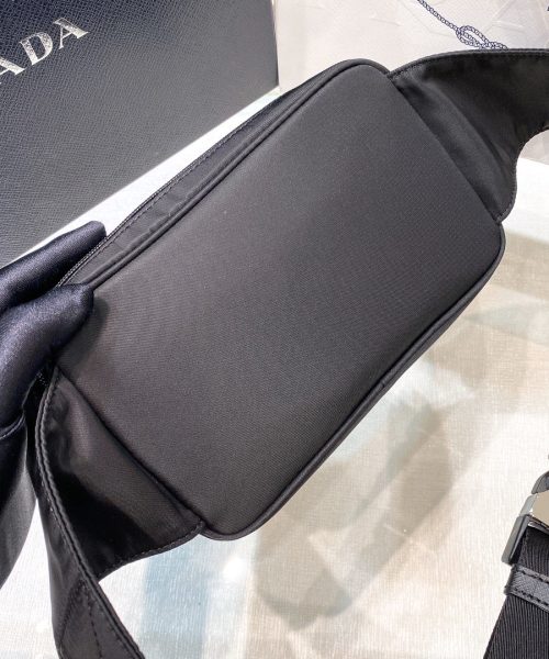 Prada Re-Nylon And Saffiano Belt Bag Black For Women, Women's Bags 8.2in/21cm 2VL977_2DMG_F0002_V_WOO