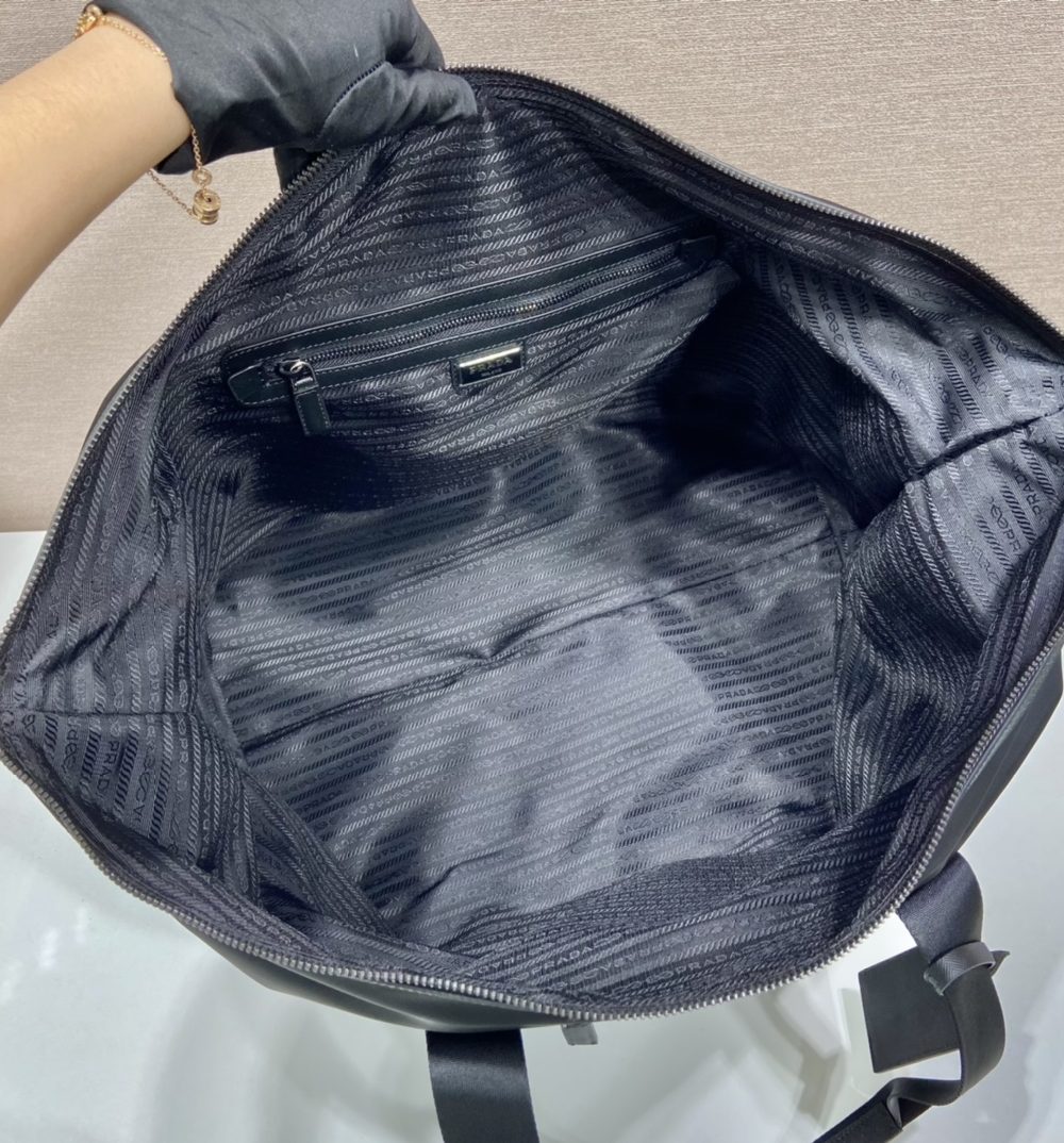 Prada Re-Nylon And Saffiano Duffle Bag Black For Women, Women's Bags 17.5in/45cm 2VC796_2DMH_F0002_V_OOO
