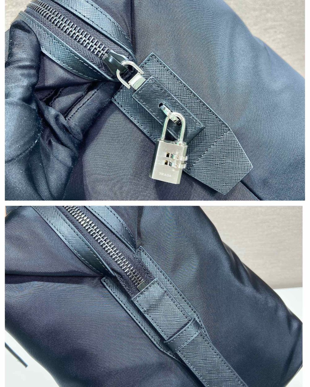 Prada Re-Nylon And Saffiano Duffle Bag Black For Women, Women's Bags 17.5in/45cm 2VC796_2DMH_F0002_V_OOO