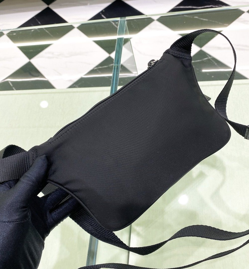 Prada Re-Nylon And Saffiano Shoulder Bag Black For Women, Women's Bags 7.5in/19cm 2VH128_2DMG_F0002_V_OOO