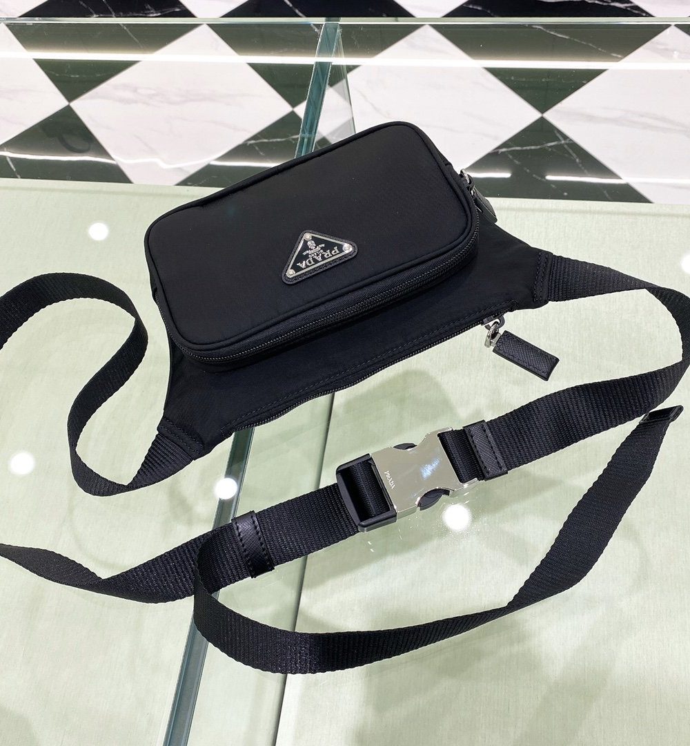 Prada Re-Nylon And Saffiano Shoulder Bag Black For Women, Women's Bags 7.5in/19cm 2VH128_2DMG_F0002_V_OOO