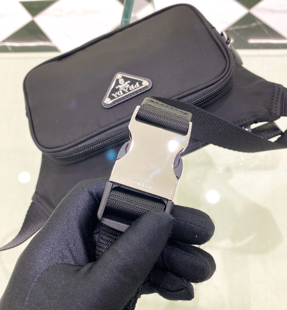 Prada Re-Nylon And Saffiano Shoulder Bag Black For Women, Women's Bags 7.5in/19cm 2VH128_2DMG_F0002_V_OOO