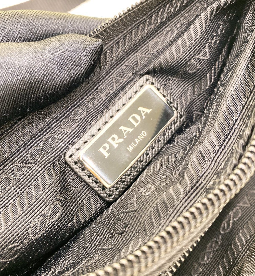 Prada Re-Nylon And Saffiano Shoulder Bag Black For Women, Women's Bags 7.5in/19cm 2VH128_2DMG_F0002_V_OOO