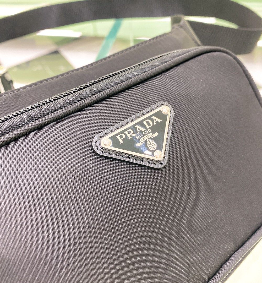 Prada Re-Nylon And Saffiano Shoulder Bag Black For Women, Women's Bags 7.5in/19cm 2VH128_2DMG_F0002_V_OOO