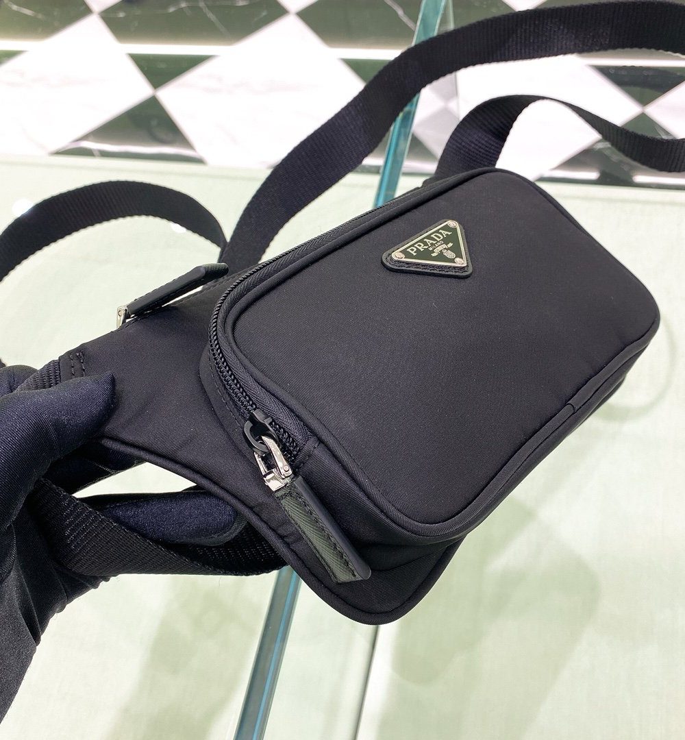 Prada Re-Nylon And Saffiano Shoulder Bag Black For Women, Women's Bags 7.5in/19cm 2VH128_2DMG_F0002_V_OOO