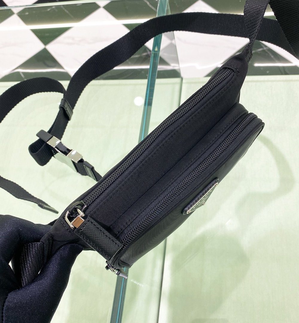 Prada Re-Nylon And Saffiano Shoulder Bag Black For Women, Women's Bags 7.5in/19cm 2VH128_2DMG_F0002_V_OOO