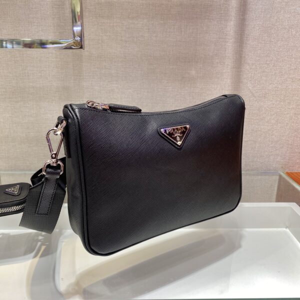 Prada Re-Nylon And Saffiano Shoulder Bag Black For Women, Women's Bags 9.4in/24cm 2VH113_2DMH_F0002_V_OOP