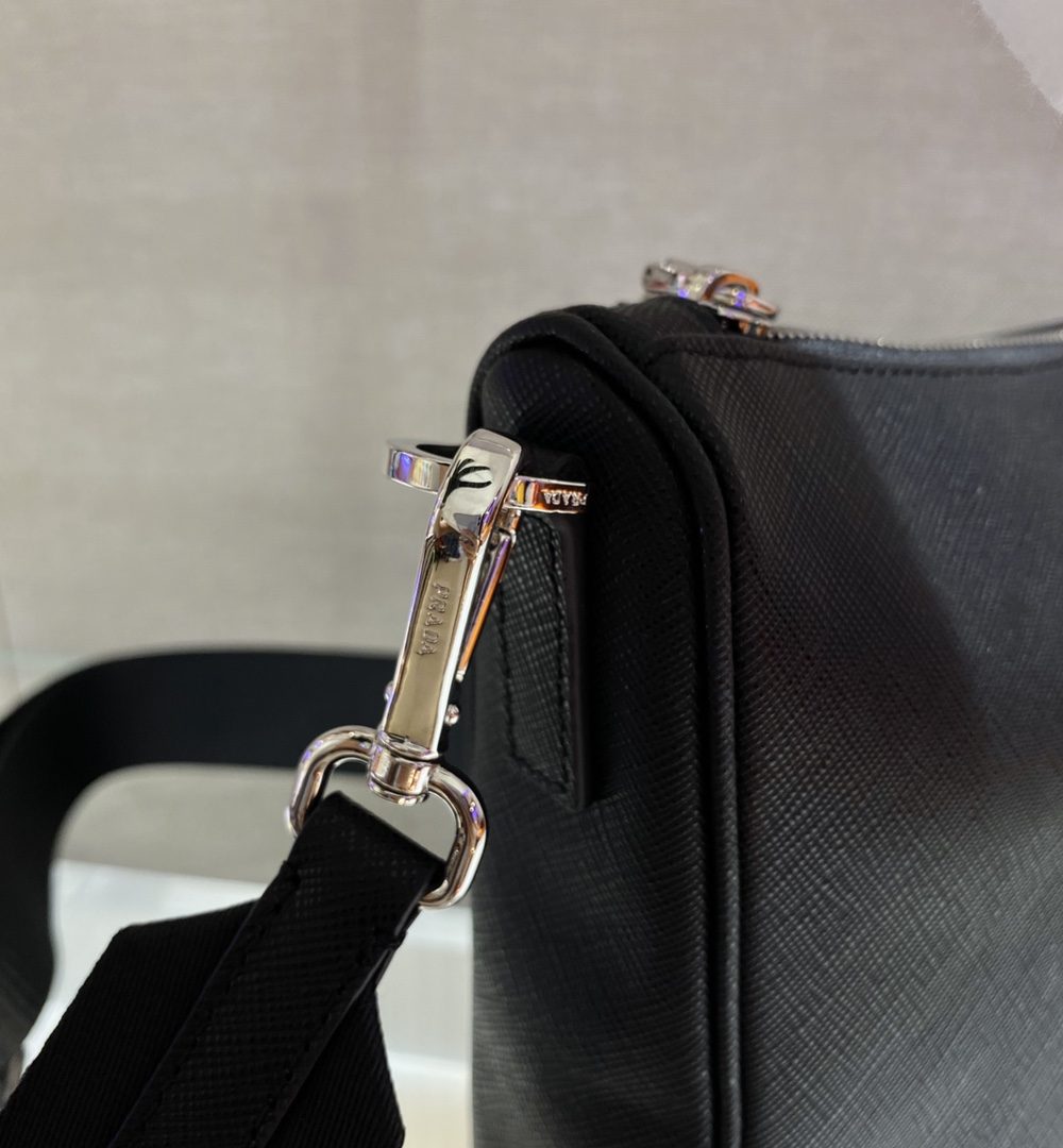 Prada Re-Nylon And Saffiano Shoulder Bag Black For Women, Women's Bags 9.4in/24cm 2VH113_2DMH_F0002_V_OOP