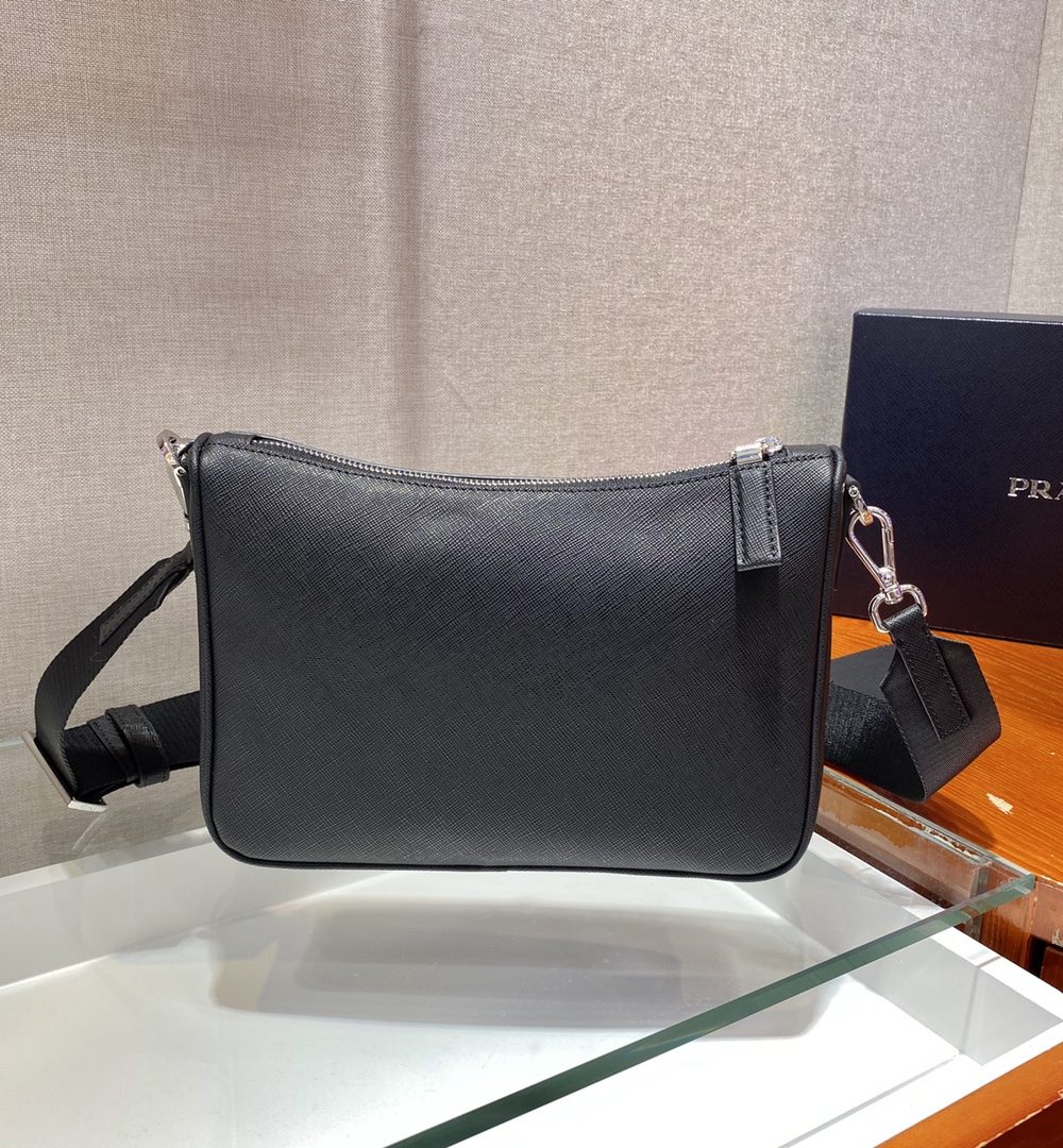 Prada Re-Nylon And Saffiano Shoulder Bag Black For Women, Women's Bags 9.4in/24cm 2VH113_2DMH_F0002_V_OOP