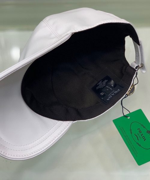 Prada Re-Nylon Baseball Cap White Prada Cap 1HC274_2DMI_F0009