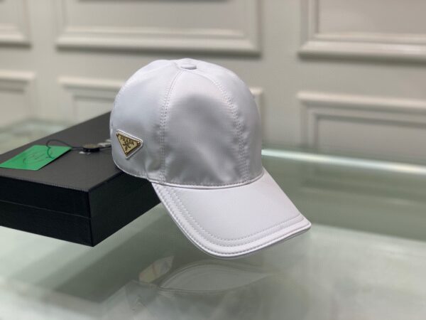Prada Re-Nylon Baseball Cap White Prada Cap 1HC274_2DMI_F0009