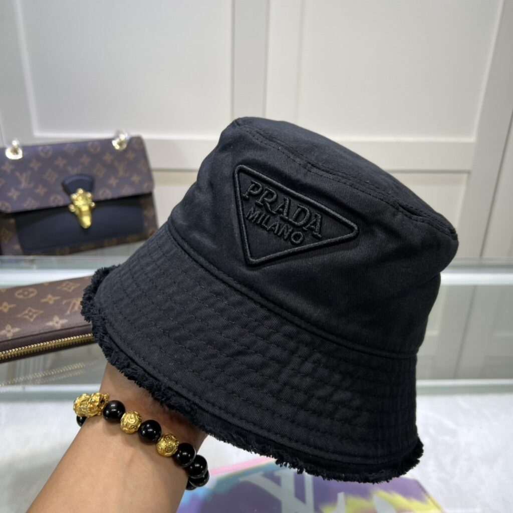 Prada Re-Nylon Bucket Hat Black Prada Hat 1HC137_2FMB_F0002 - Image 3