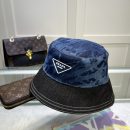 Prada Re-Nylon Bucket Hat Black/Blue Prada Hat