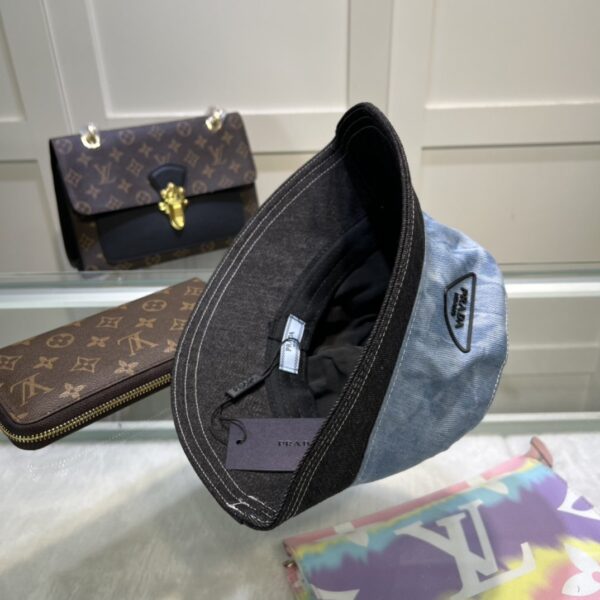 Prada Re-Nylon Bucket Hat Black/Light Blue Prada Hat