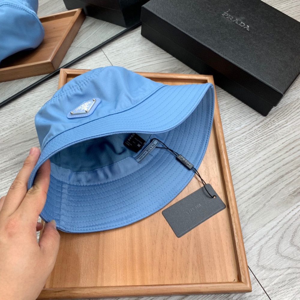 Prada Re-Nylon Bucket Hat Blue Prada Hat - Image 2