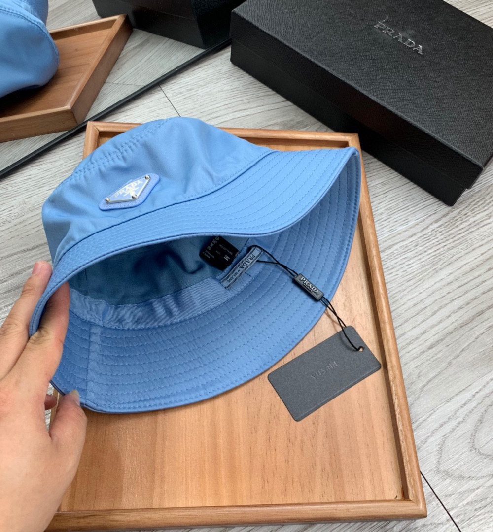 Prada Re-Nylon Bucket Hat Blue Prada Hat