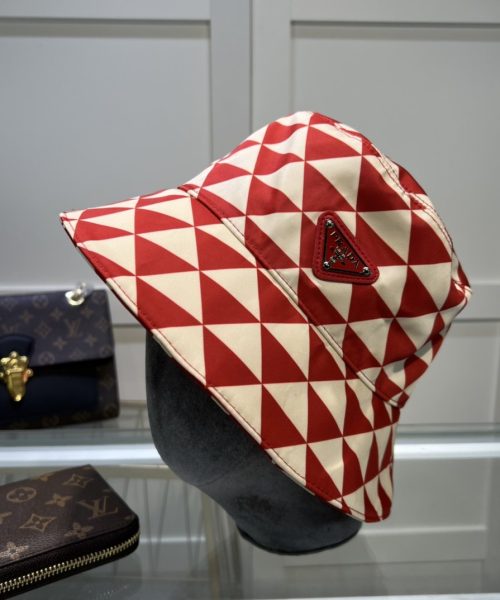 Prada Re-Nylon Bucket Hat Red/White Prada Hat