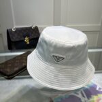 Prada Re-Nylon Bucket Hat White Prada Hat 1HC137_2DMI_F0009