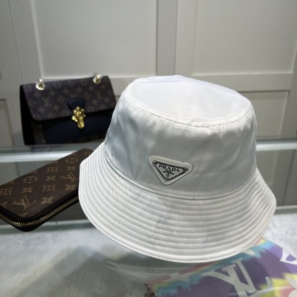 Prada Re-Nylon Bucket Hat White Prada Hat 1HC137_2DMI_F0009