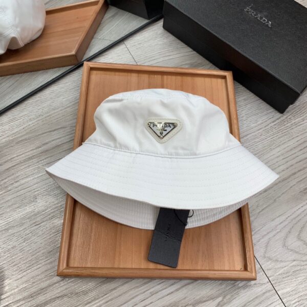 Prada Re-Nylon Bucket Hat White Prada Hat 1HC137_2DMI_F0009