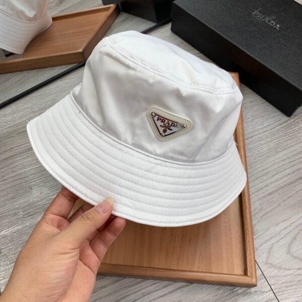Prada Re-Nylon Bucket Hat White Prada Hat 1HC137_2DMI_F0009