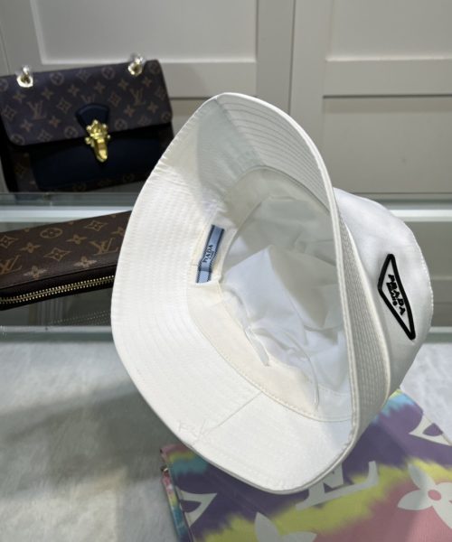 Prada Re-Nylon Bucket Hat White Prada Hat