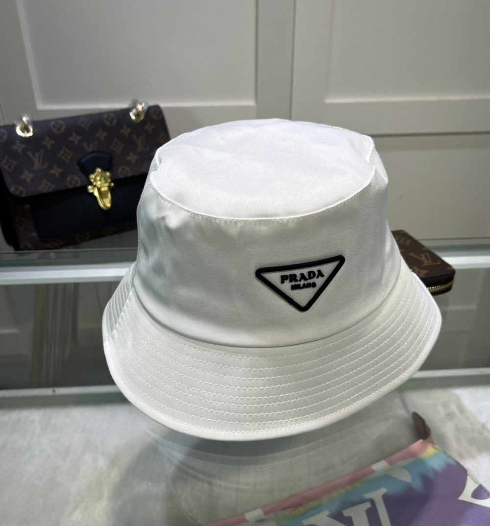 Prada Re-Nylon Bucket Hat White Prada Hat
