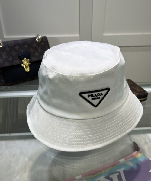 Prada Re-Nylon Bucket Hat White Prada Hat