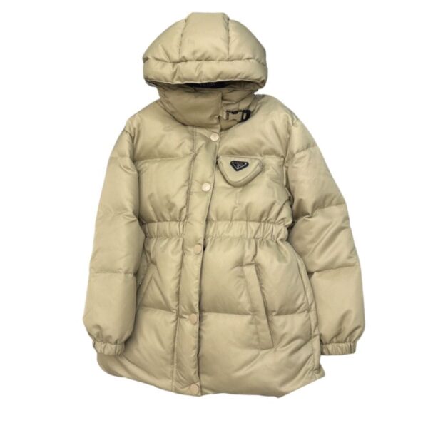 Prada Re-Nylon Down Jacket Beige For Women