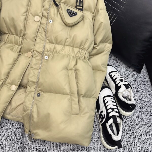 Prada Re-Nylon Down Jacket Beige For Women
