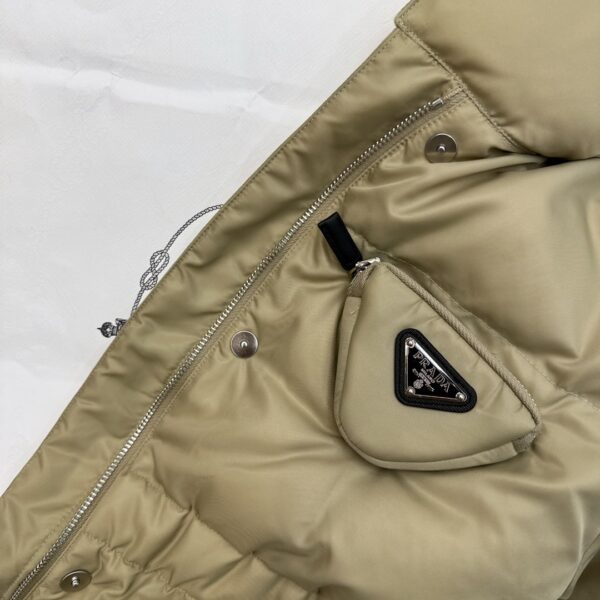 Prada Re-Nylon Down Jacket Beige For Women
