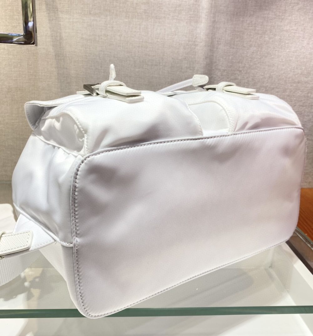 Prada Re-Nylon Medium Backpack White For Women, Women's Bags 12.6in/32cm 1BZ811_RV44_F0009_V_OTO