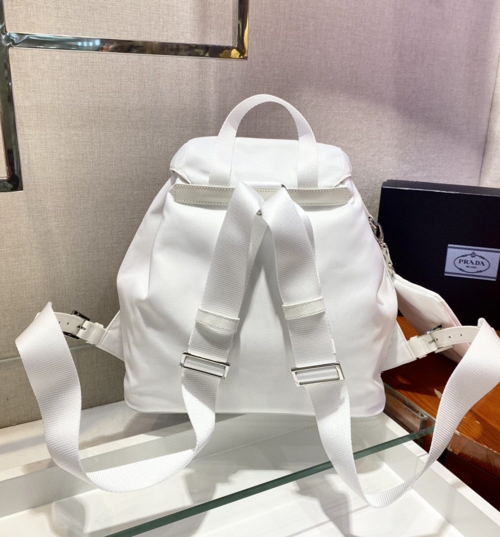 Prada Re-Nylon Medium Backpack White For Women, Women's Bags 12.6in/32cm 1BZ811_RV44_F0009_V_OTO