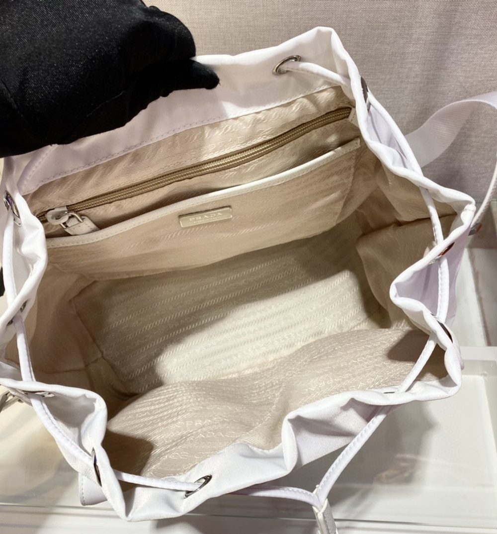 Prada Re-Nylon Medium Backpack White For Women, Women's Bags 12.6in/32cm 1BZ811_RV44_F0009_V_OTO