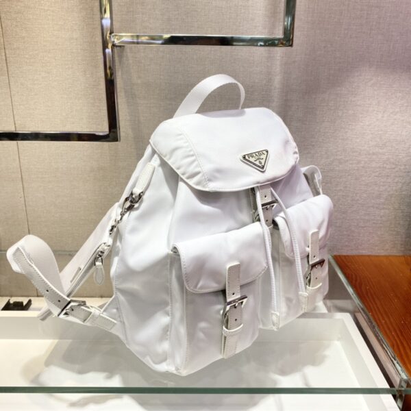 Prada Re-Nylon Medium Backpack White For Women, Women's Bags 12.6in/32cm 1BZ811_RV44_F0009_V_OTO
