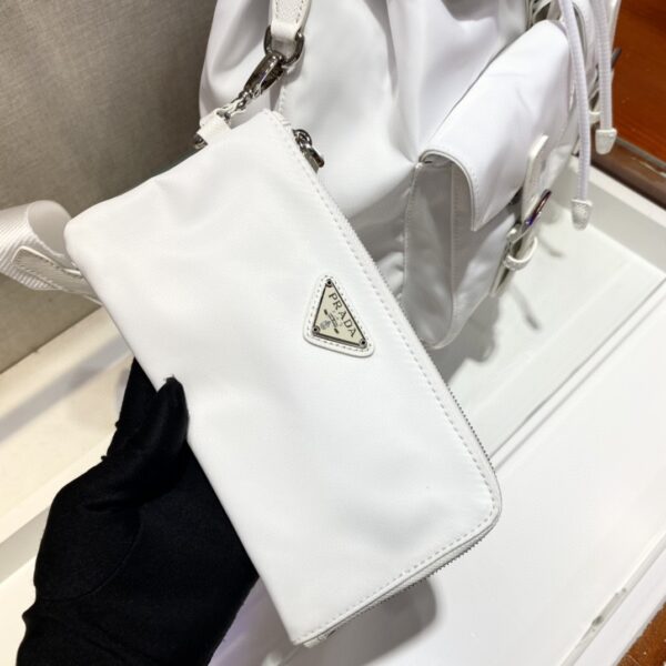 Prada Re-Nylon Medium Backpack White For Women, Women's Bags 12.6in/32cm 1BZ811_RV44_F0009_V_OTO