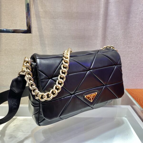 Prada Re-Nylon Padded Shoulder Bag Black For Women, Women's Bags 11in/28cm
