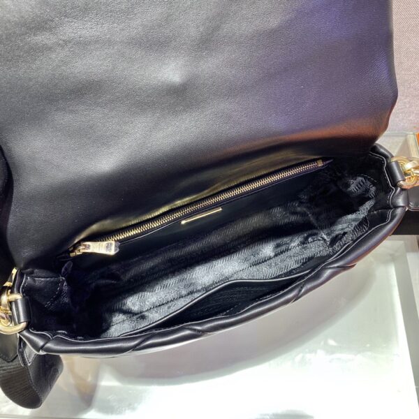 Prada Re-Nylon Padded Shoulder Bag Black For Women, Women's Bags 11in/28cm