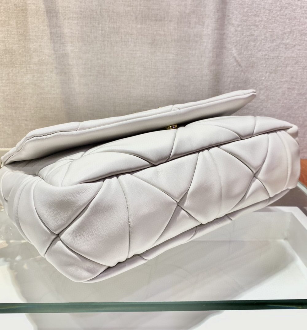 Prada Re-Nylon Padded Shoulder Bag White For Women, Women's Bags 11in/28cm