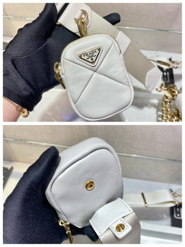 Prada Re-Nylon Padded Shoulder Bag White For Women, Women's Bags 11in/28cm