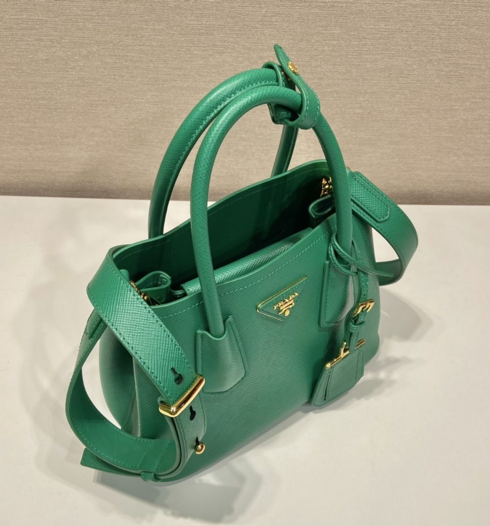 Prada Saffiano Mini Bag Green For Women, Women's Bags 9.8in/25cm 1BG443_2A4A_F0458_V_XOO