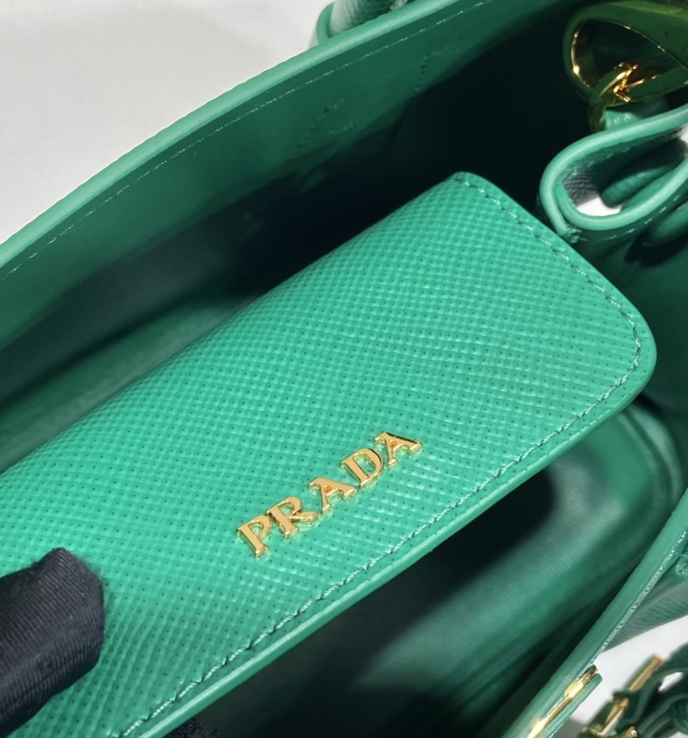 Prada Saffiano Mini Bag Green For Women, Women's Bags 9.8in/25cm 1BG443_2A4A_F0458_V_XOO