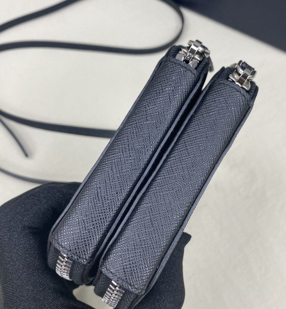 Prada Saffiano Mini Pouch Black For Women, Women's Bags 5.9in/15cm 1NR015_053_F0002