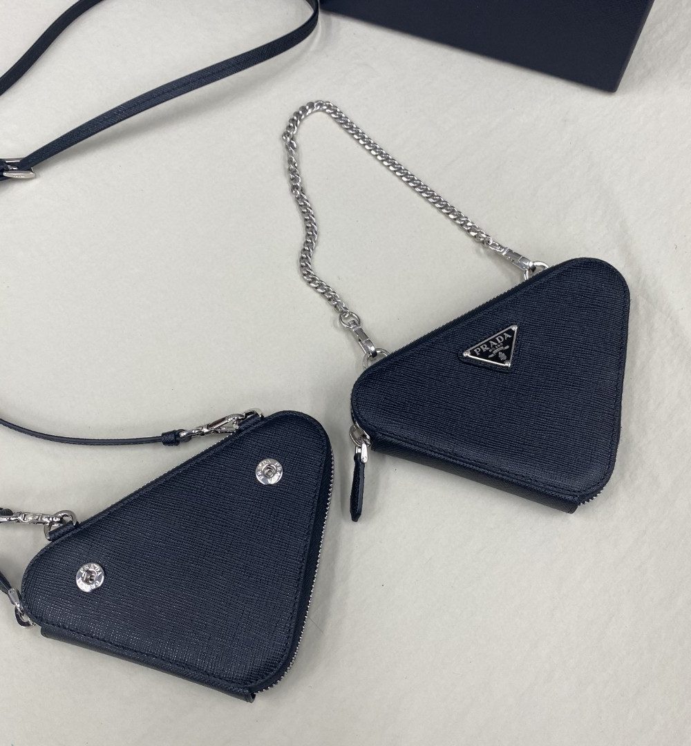 Prada Saffiano Mini Pouch Black For Women, Women's Bags 5.9in/15cm 1NR015_053_F0002