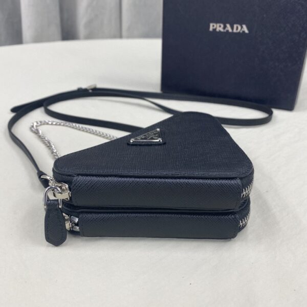 Prada Saffiano Mini Pouch Black For Women, Women's Bags 5.9in/15cm 1NR015_053_F0002