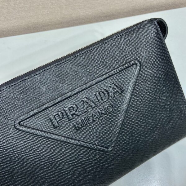 Prada Saffiano Pouch Black For Women, Women's Bags 9.8in/25cm 2VF039_2FAD_F0002_V_OOO