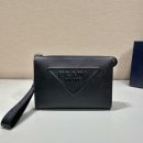 Prada Saffiano Pouch Black For Women, Women's Bags 9.8in/25cm 2VF039_2FAD_F0002_V_OOO