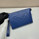 Prada Saffiano Pouch Blue For Women, Women's Bags 9.8in/25cm 2VF039_2FAD_F0016_V_OOO