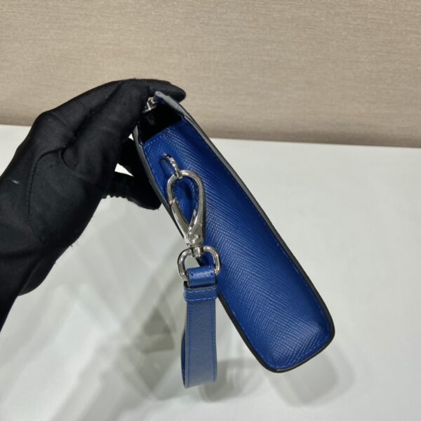 Prada Saffiano Pouch Blue For Women, Women's Bags 9.8in/25cm 2VF039_2FAD_F0016_V_OOO